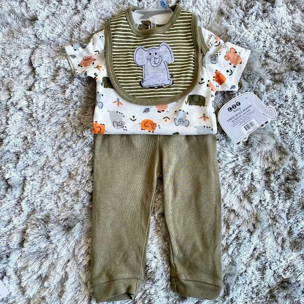CJP Baby 3 Piece Animal Set NWT Size 6-9 Months